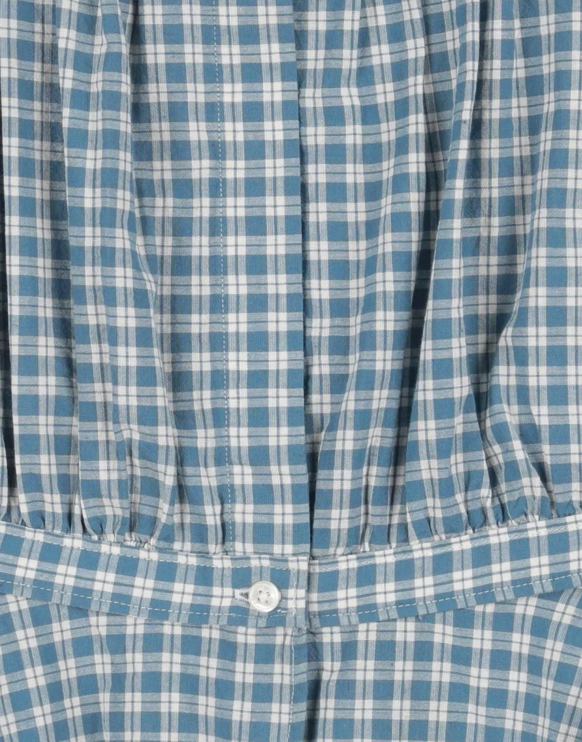 Детская рубашка с длинным рукавом Checked Cotton Madras Peplum Top Polo Ralph Lauren, пастельно-голубой — фото 3