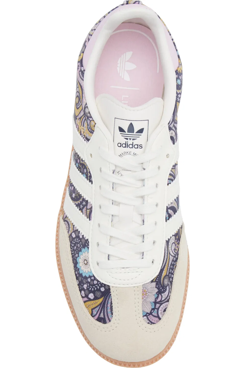 Детские кроссовки футбольного стиля Samba adidas, Core White/Orchid Fusion/Gum — фото 4