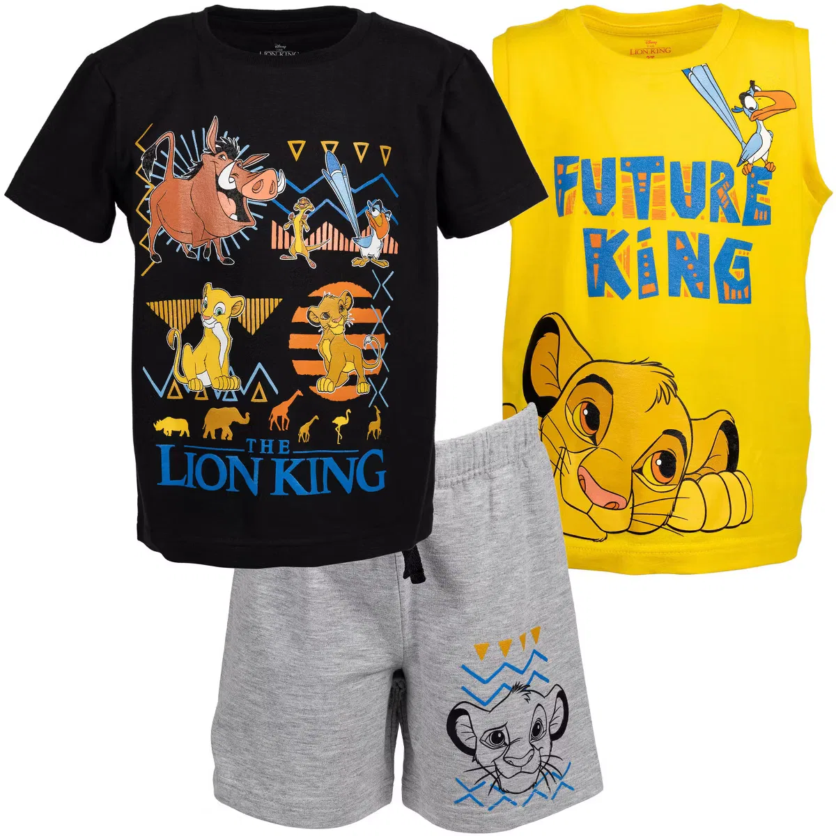 Комплект футболок и шорт Disney, Simba Yellow Black