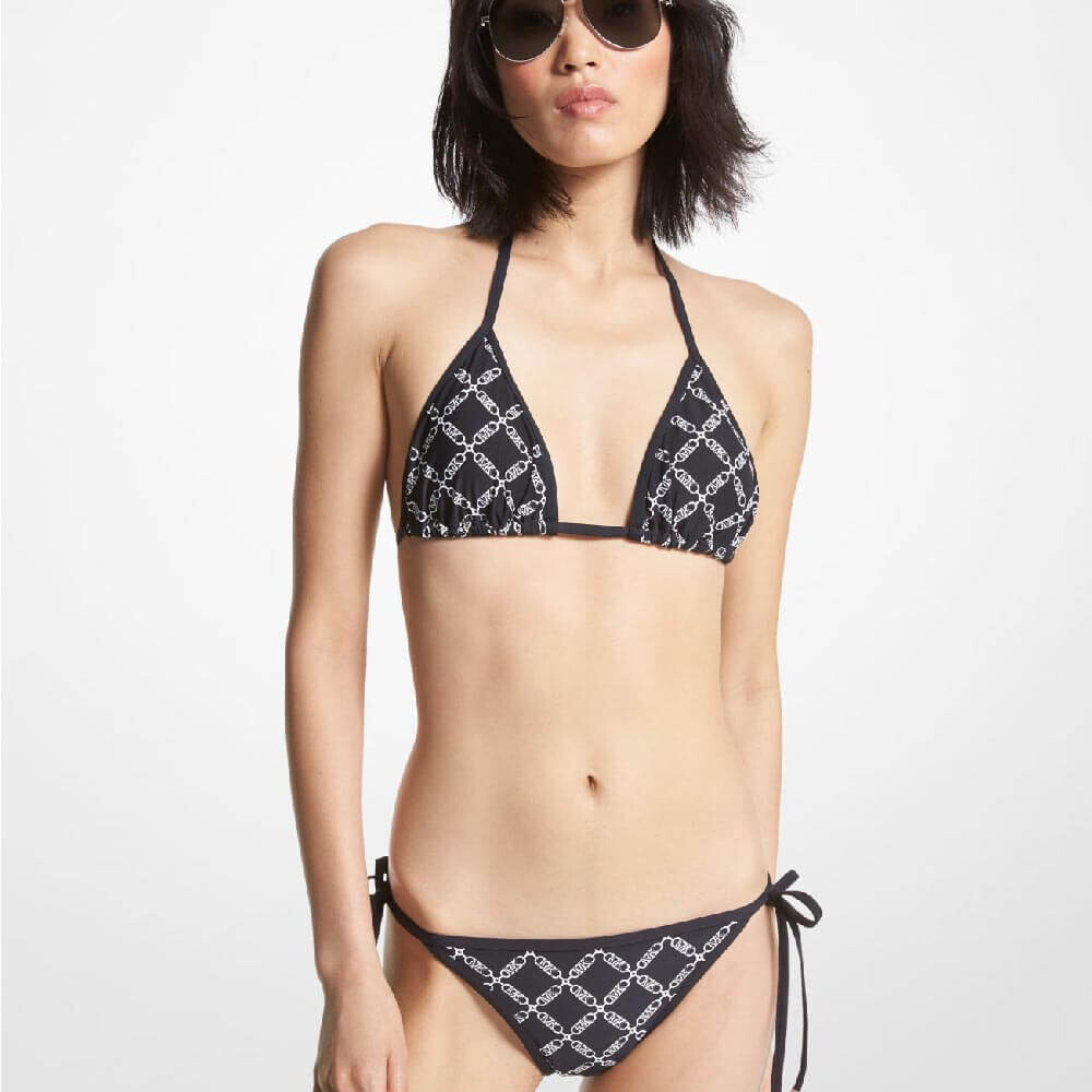 

Топ Michael Kors Empire Logo Triangle Bikini, черный/серый