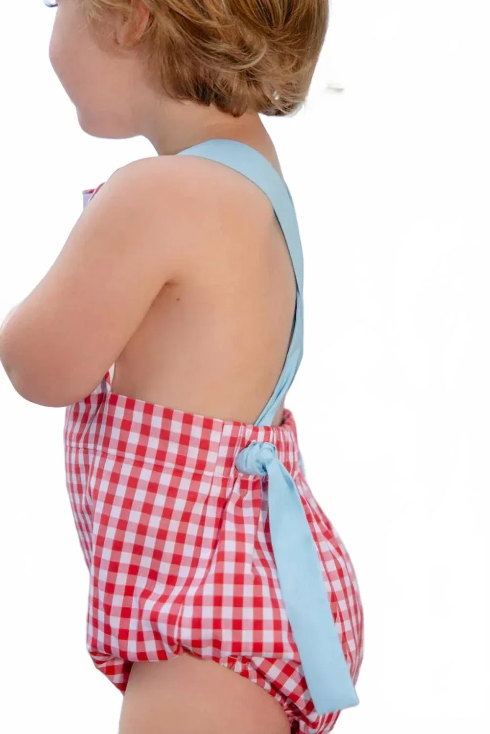 Детский комбинезон-сансьют с квадратной вставкой Sayre Sunsuit The Beaufort Bonnet Company, Richmond Red Gingham — фото 4