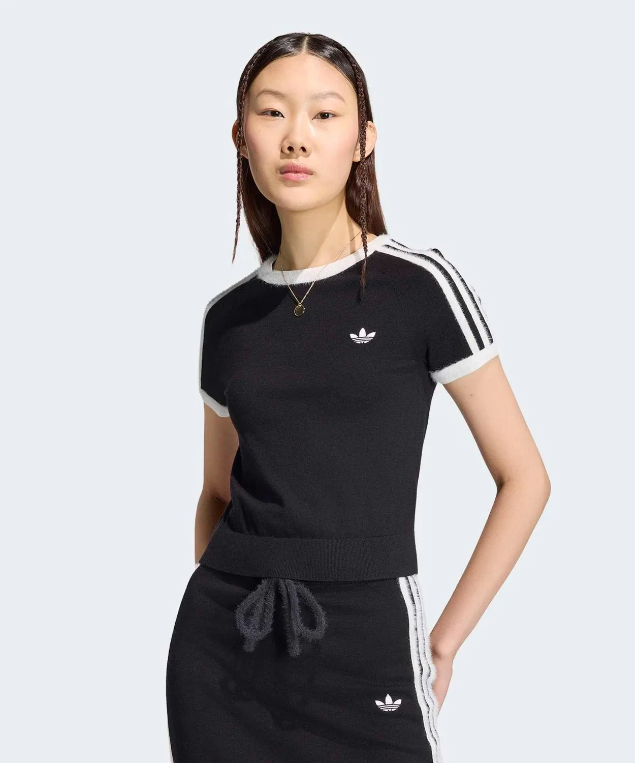 Женская футболка с коротким рукавом Knit T-Shirt Adidas Originals, Черный