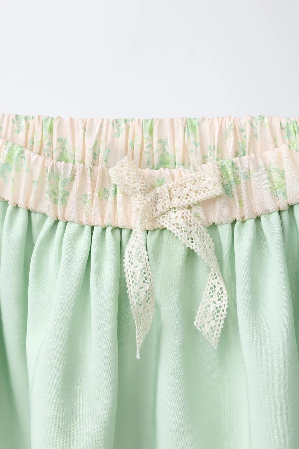 Юбка из тафты с декоративной отделкой на талии ZARA, Light Lime Green — фото 3