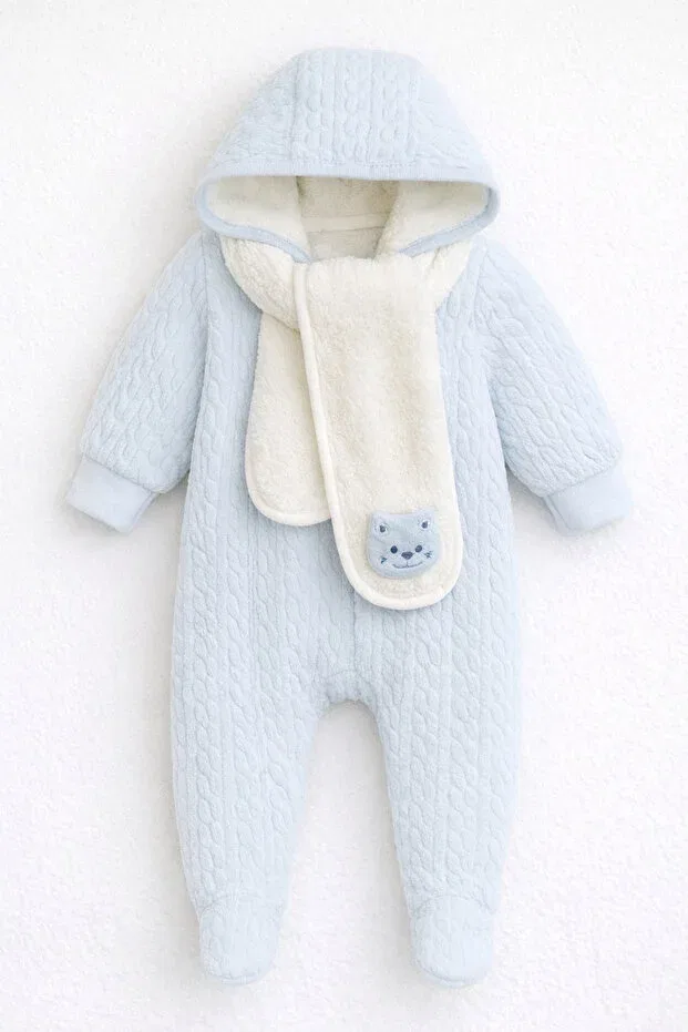Детский комбинезон для новорожденных из велсофта Kardeşler Bebe, Blue