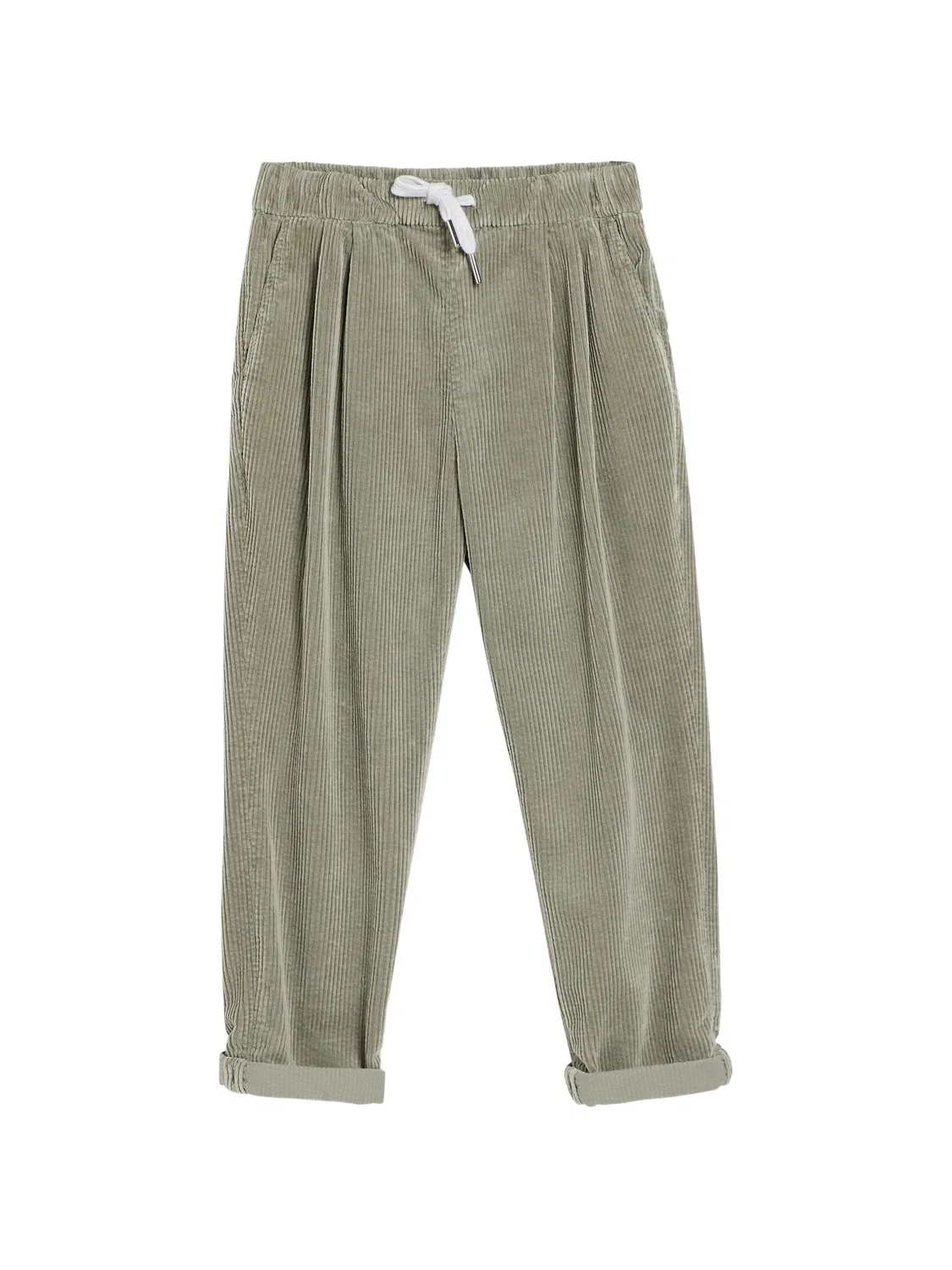 Брюки с кулиской и складками Brunello Cucinelli Kids, зеленый