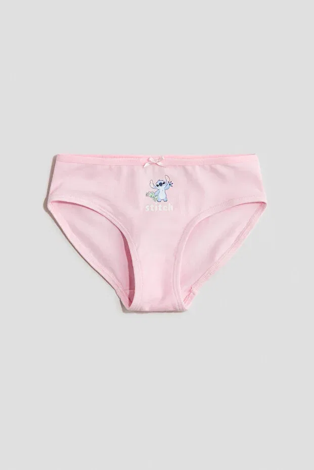 Детский комплект трусов для девочек хлопковый с принтом H&M, Light Blue/Lilo & Stitch — фото 2