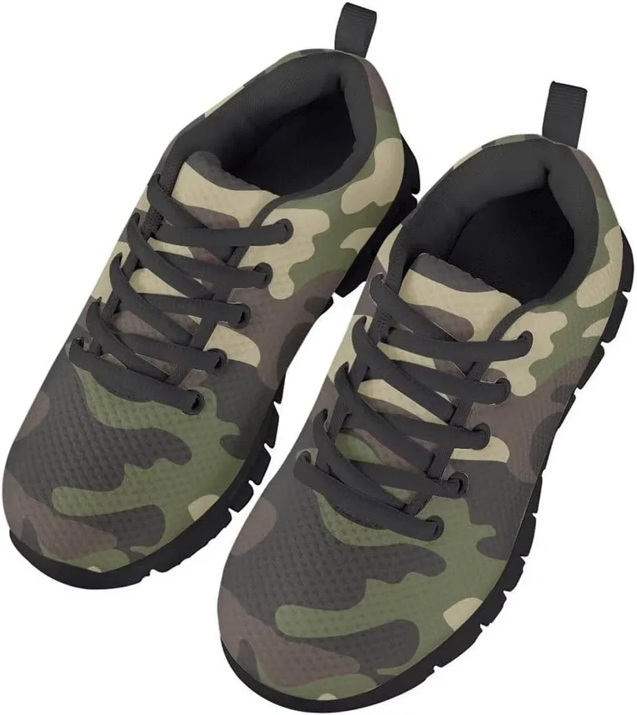 Детские кроссовки с принтом PinUp Angel для мальчиков и девочек, Army Green Beige Camo — фото 4