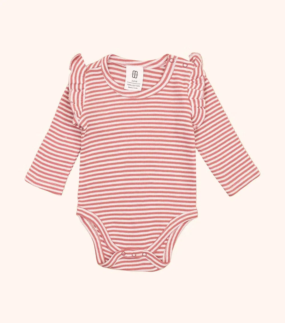 Боди-комбинезон с длинным рукавом и рюшами The Mom Store