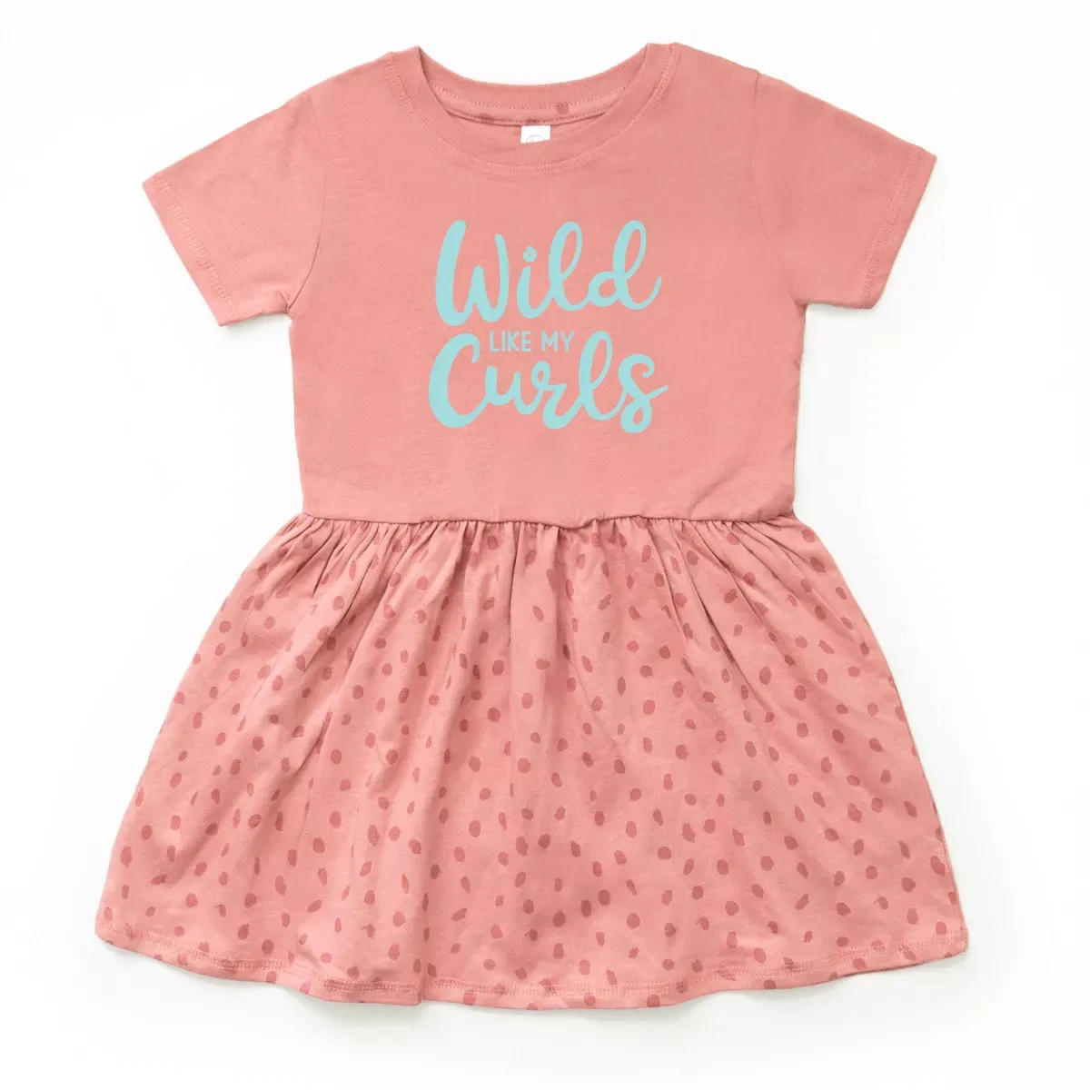 Детское платье для девочек с коротким рукавом Wild Like My Curls The Juniper Shop, Mauve Spot