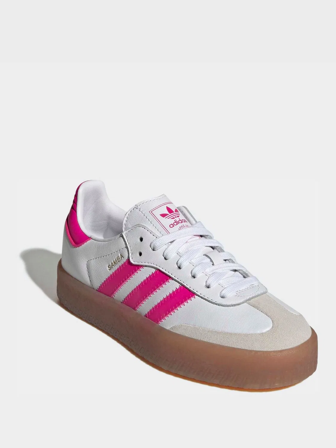 Кроссовки, кожаный верх, Sambae, adidas Originals, белый/розовый — фото 3