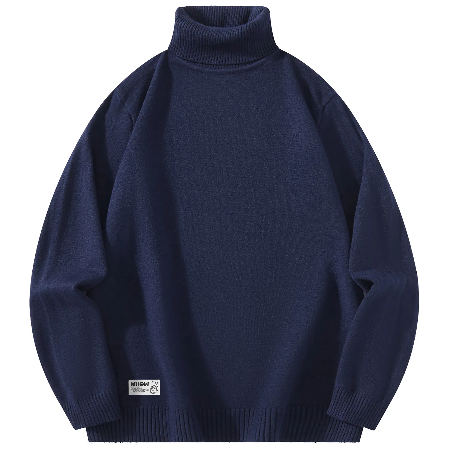 Детский свитер с высоким воротником из флиса Navy Blue MIIOW