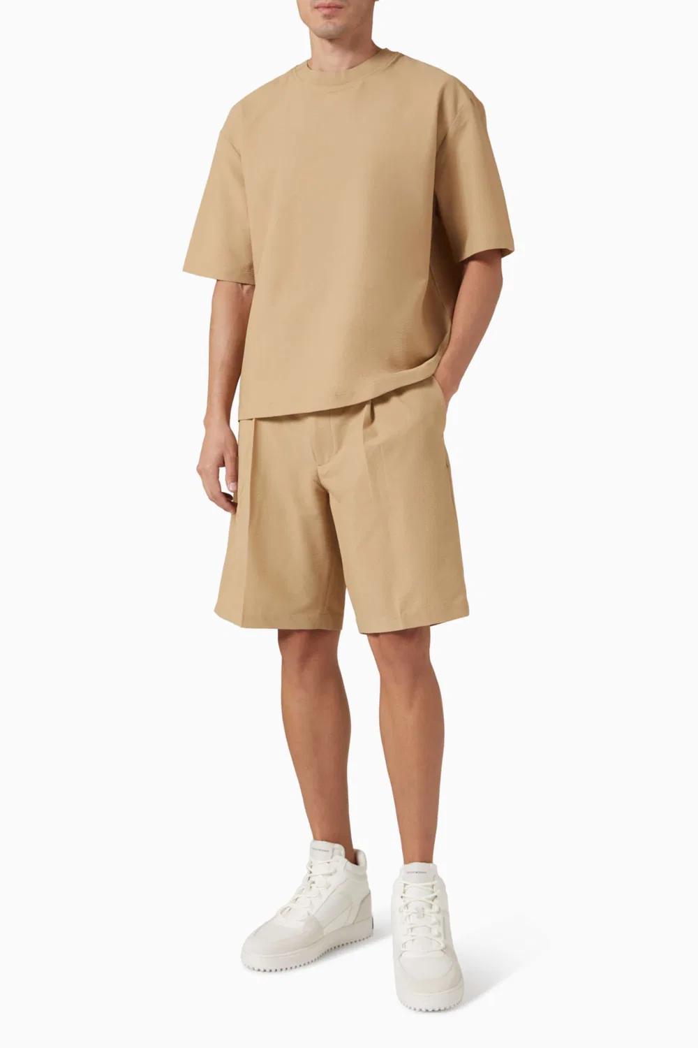 Футболка свободного кроя Boxy T-Shirt Emporio Armani, нейтральный — фото 2