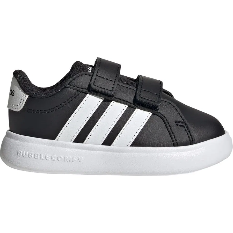 Детские спортивные кроссовки с пузырьковой подошвой Grand Court 3.0 Bubble adidas, Черно-белый