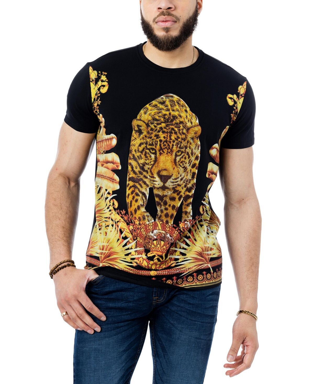 

Мужская футболка со стразами и изображением животных X-Ray