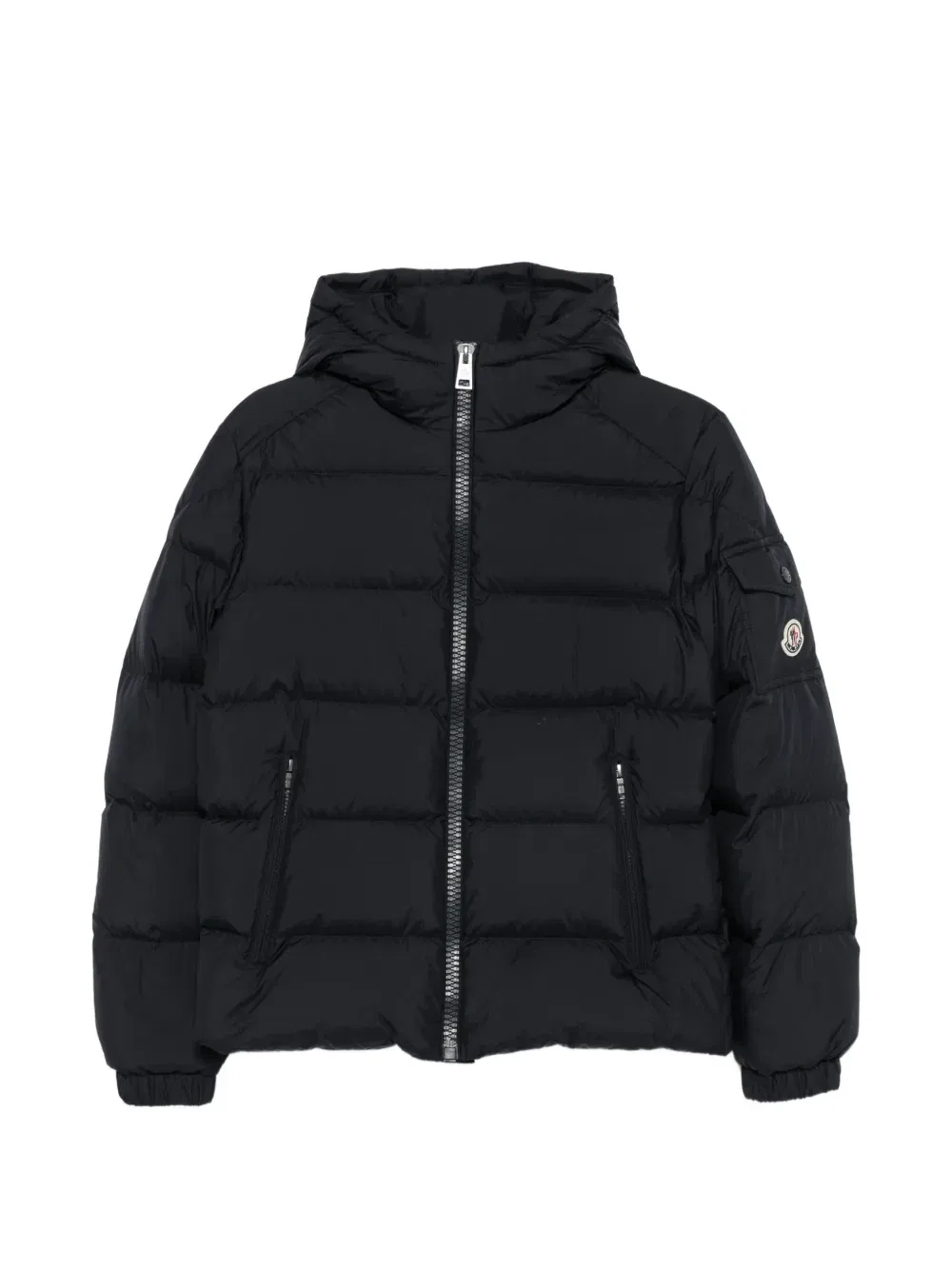 Куртка с капюшоном с нашивкой-логотипом Moncler Enfant, синий