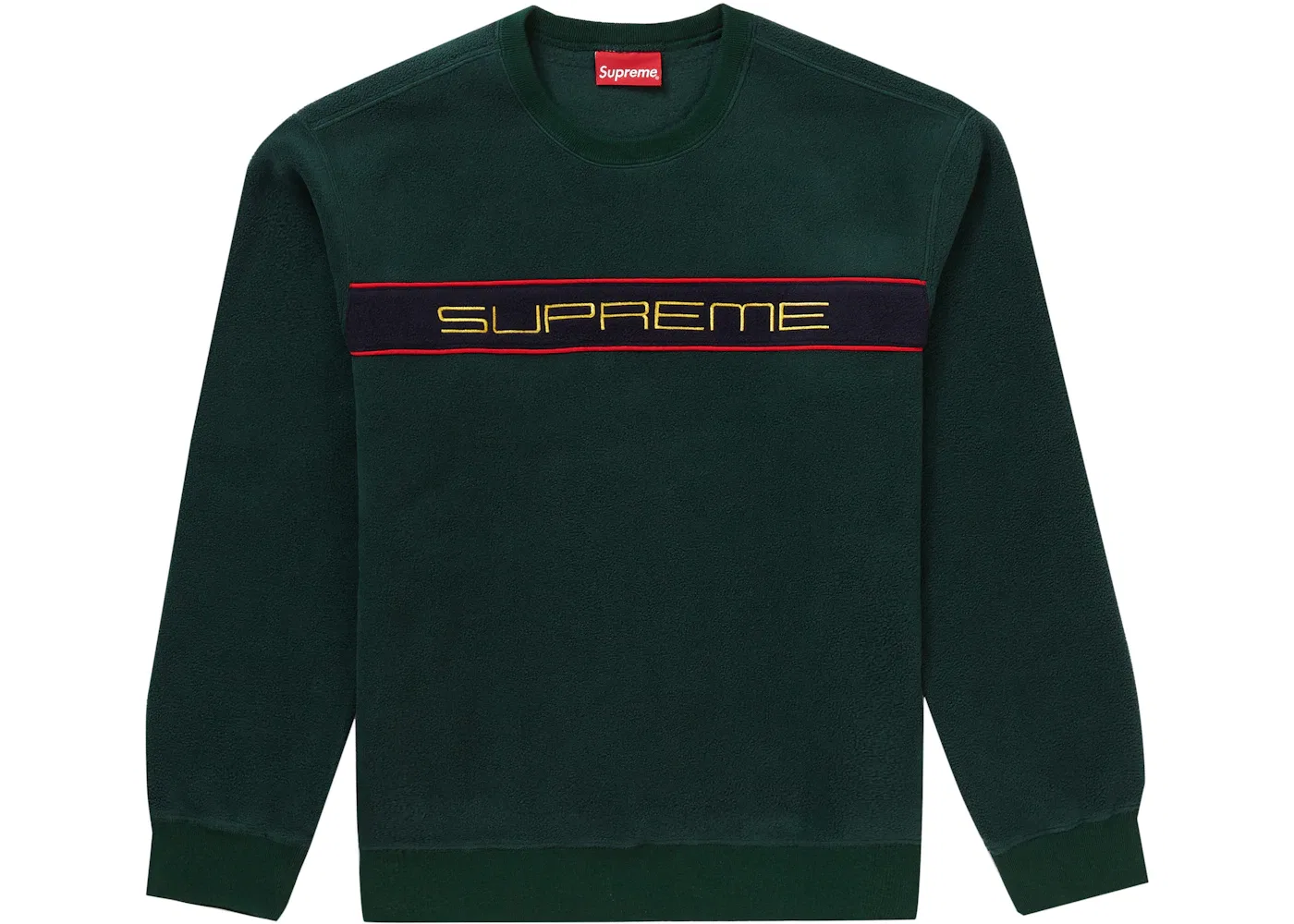Мужской свитшот флисовый Supreme Crewneck, Dark Green