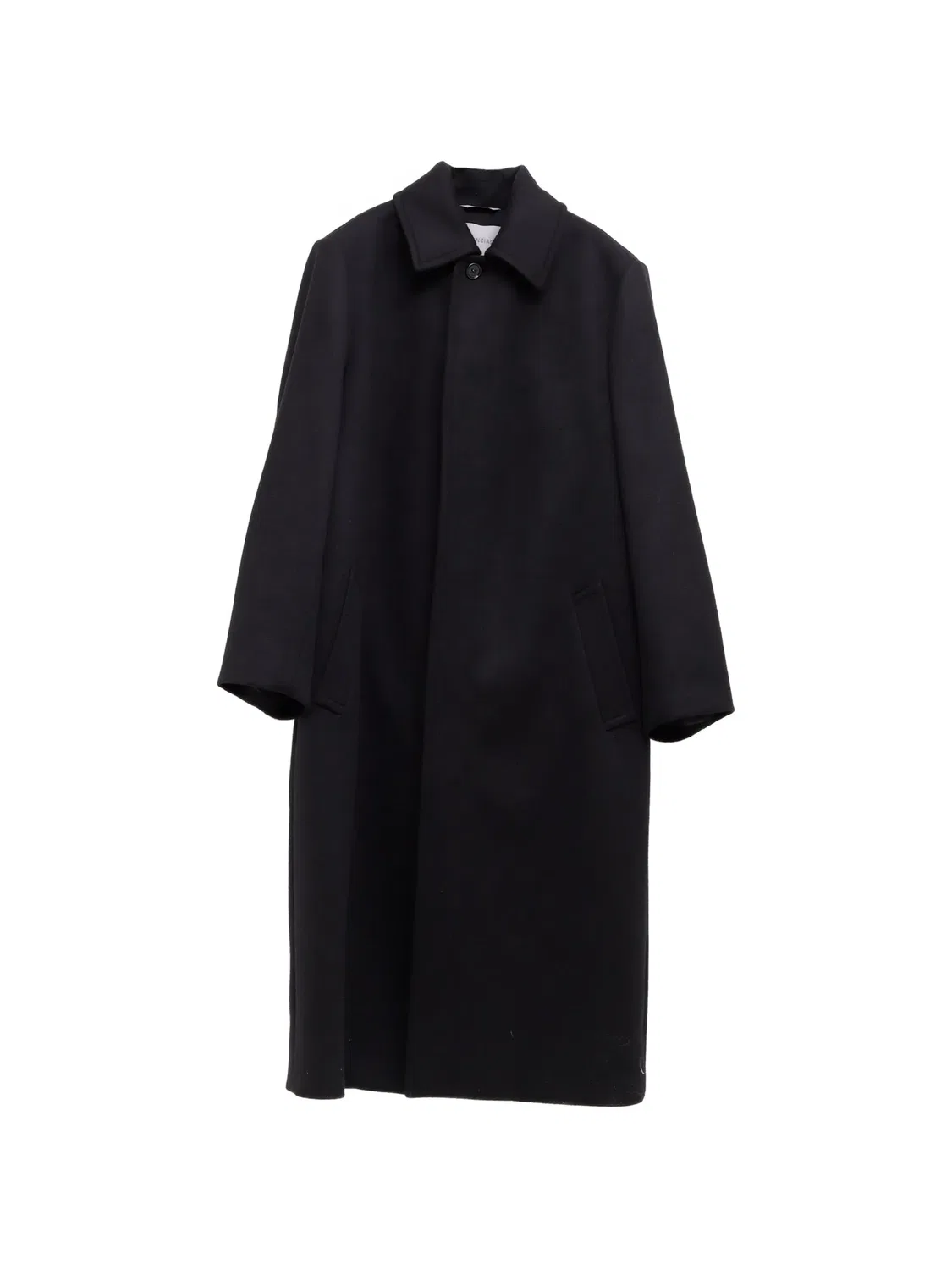 Пальто со сборкой на спине черное Balenciaga, черный