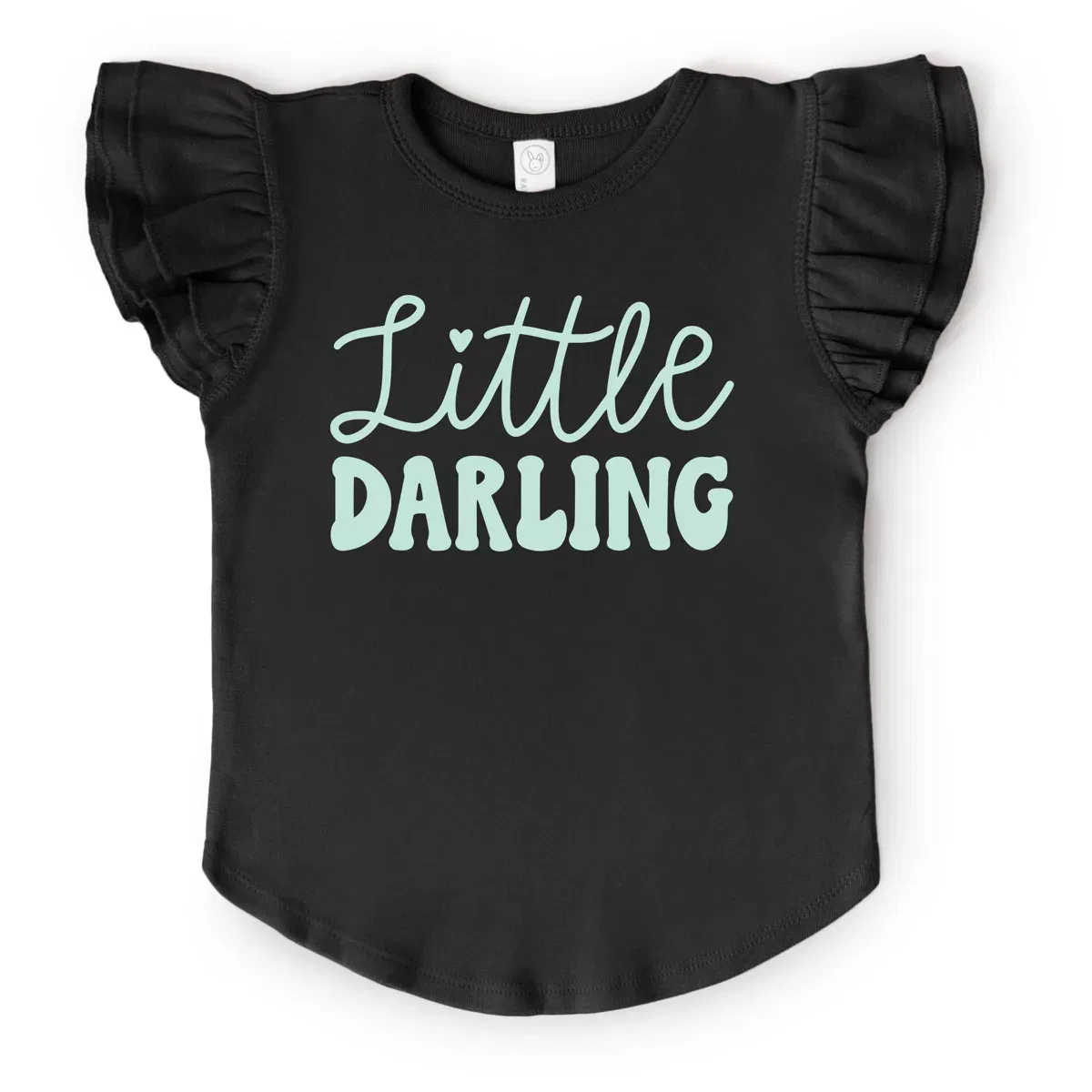 Детская футболка для девочек с принтом Little Darling Cursive The Juniper Shop, White