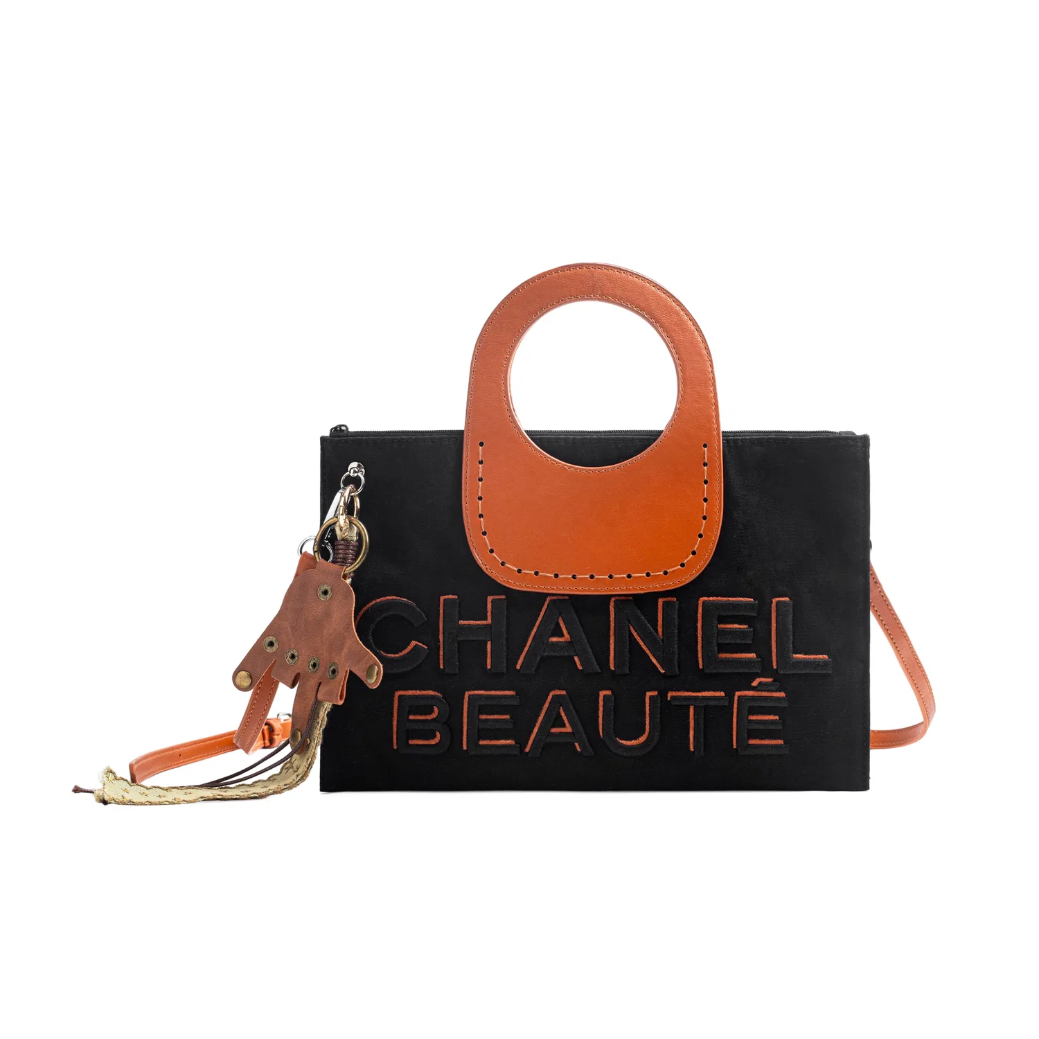 Женская косметичка с вышивкой CHANEL, Черный