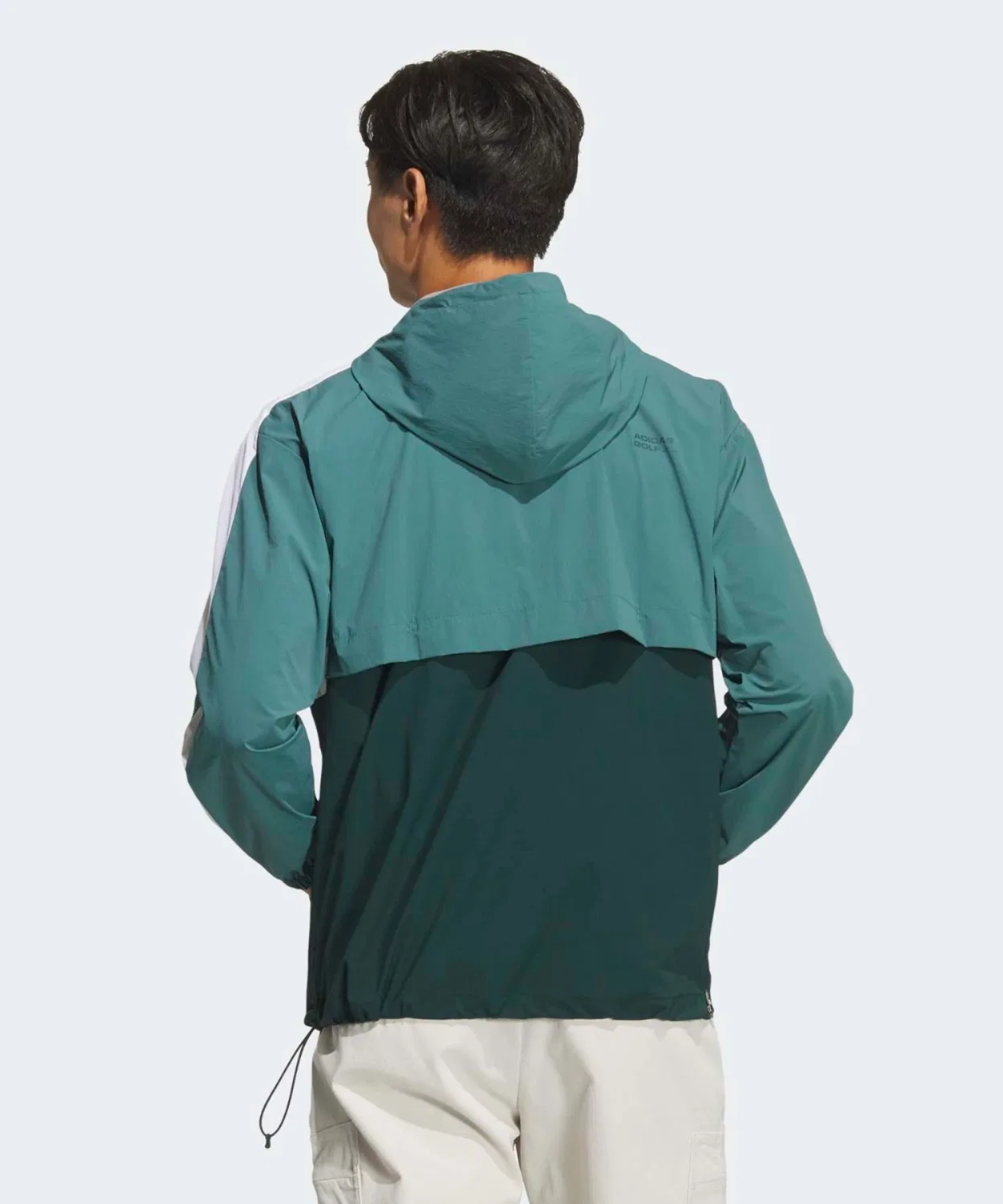 Мужская куртка-блузон с капюшоном, длинным рукавом, модель Quarter Zip, Adidas Golf, Blue — фото 2