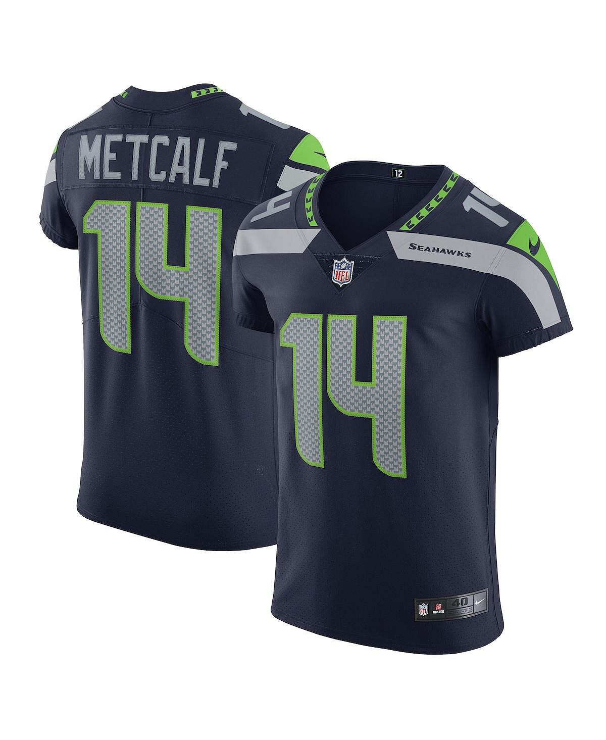 

Мужская футболка dk metcalf college navy seattle seahawks vapor elite player Nike, синий
