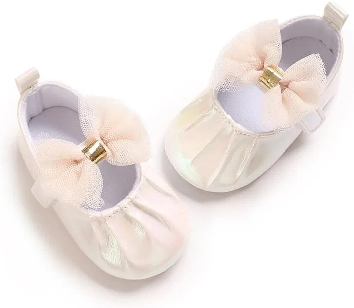 Детские туфли Мэри Джейн для девочек Bowknot Princess Purepips, White — фото 3