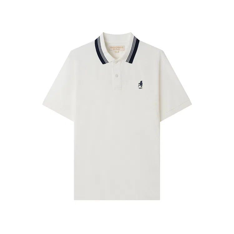 Детское поло Unisex Teenie Weenie Men, Ivory White