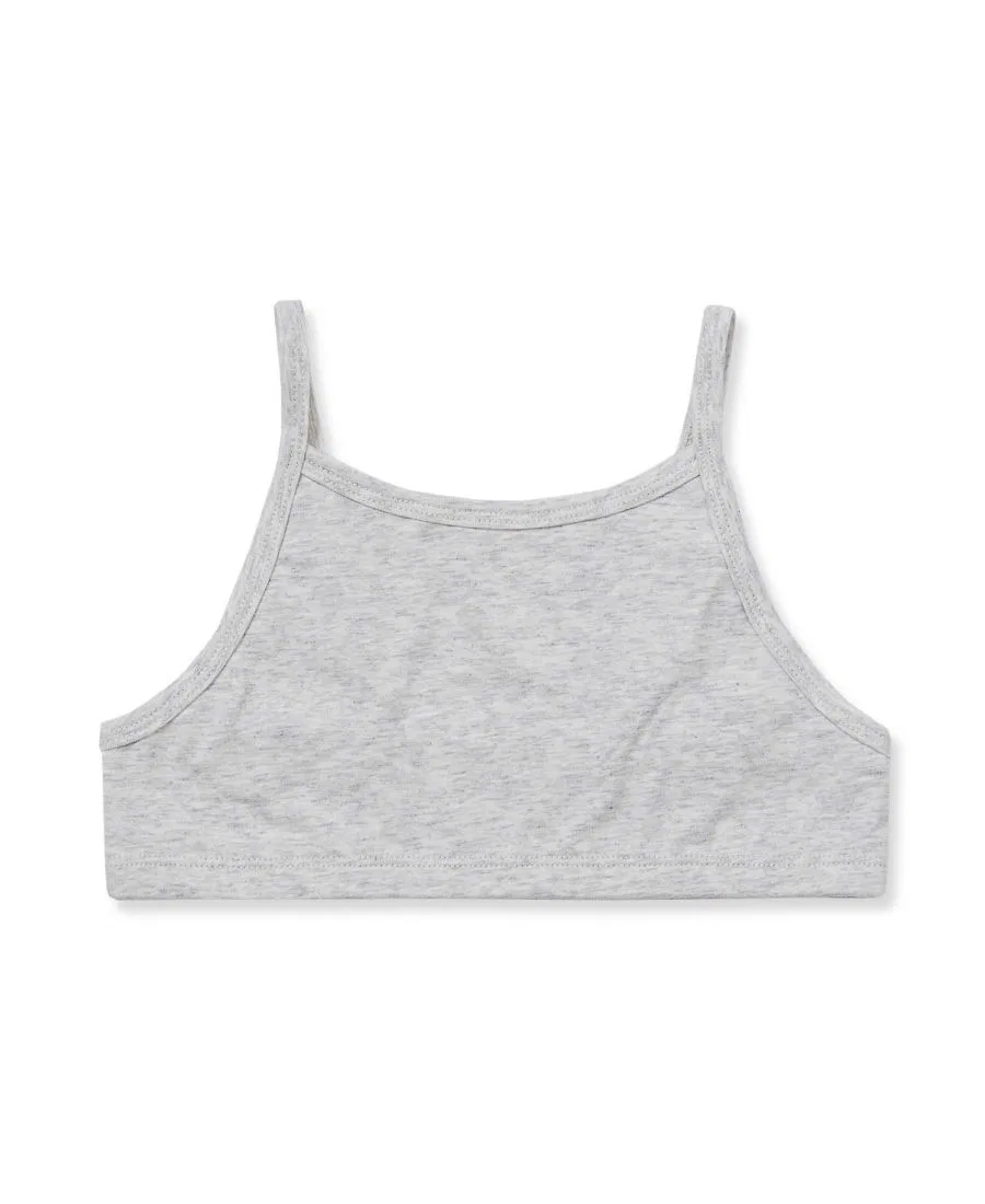 Комплект из 3 топов-бра детских мягкий Lands' End, White/Gray/Black — фото 3