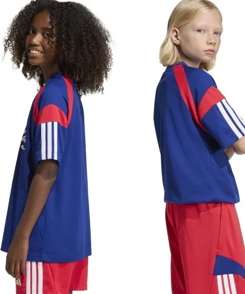 Детская футболка с V-образным вырезом и принтом House of Tiro Adidas, Navy — фото 2