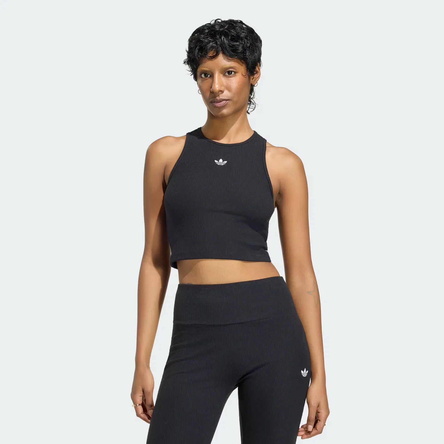 Женская майка в рубчик Essentials Rib Tank Top Adidas Originals, черный