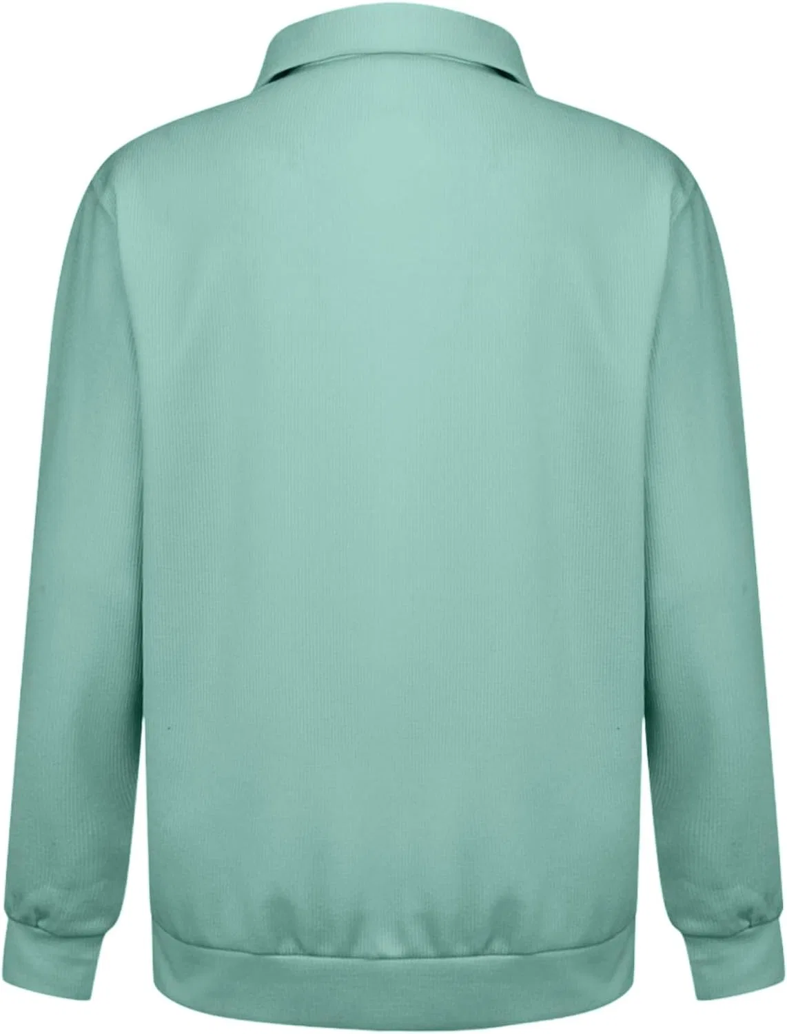 Мужская длинная футболка с воротником-поло Henley Regular Fit, Mint Green — фото 4