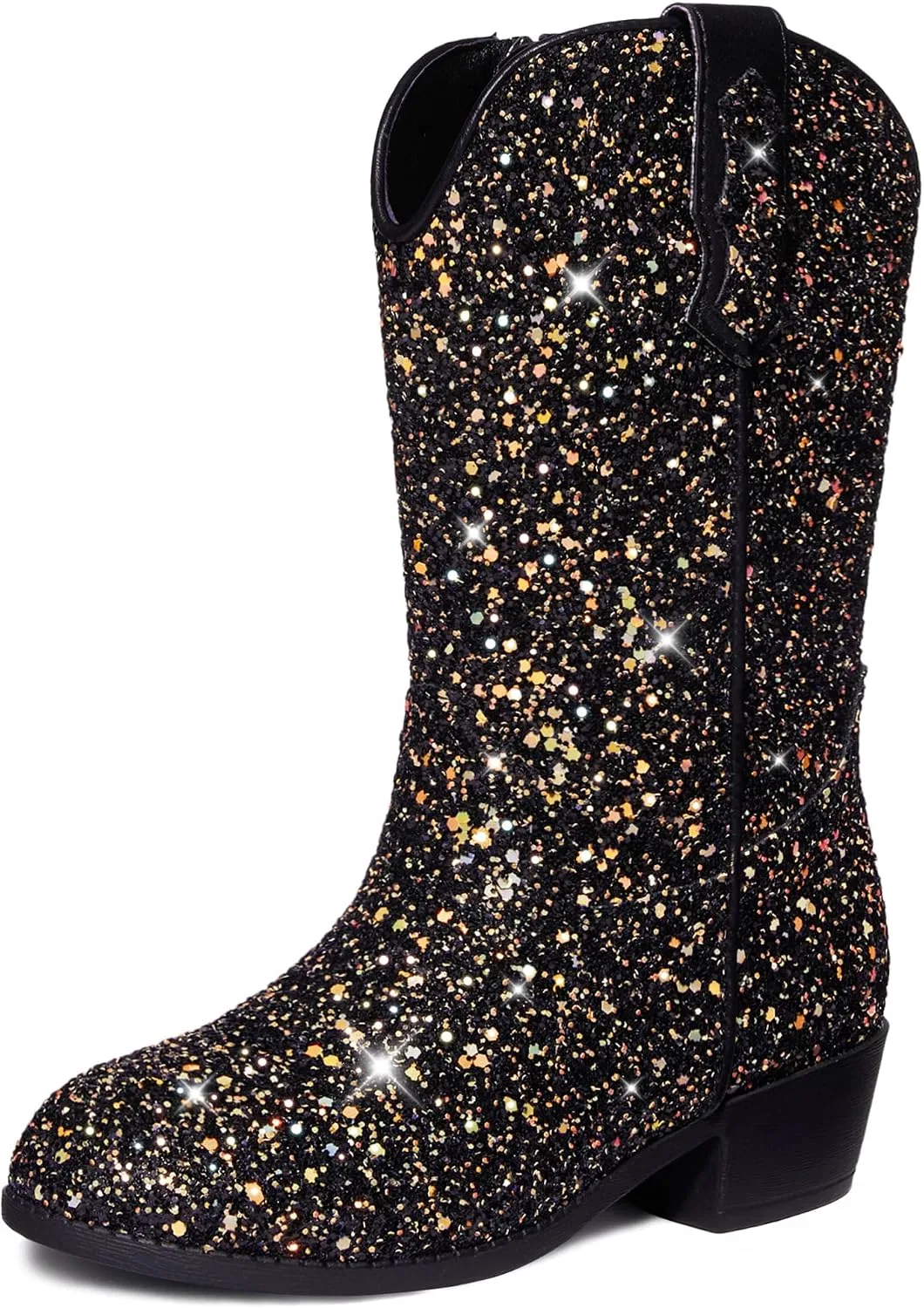 Детские сапоги для девочек с блестками Cowgirl Boots Motasha, Black