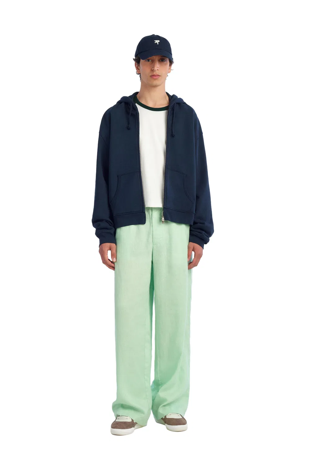Укороченная футболка с цветовыми блоками ZARA, Greens