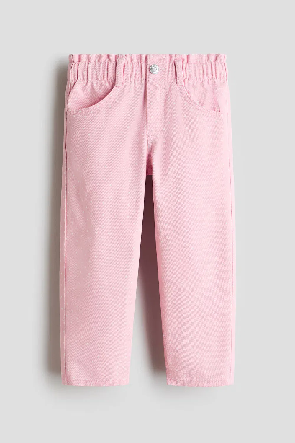 Свободные джинсы с бумажным пакетом H&M, Hellrosa/Gepunktet