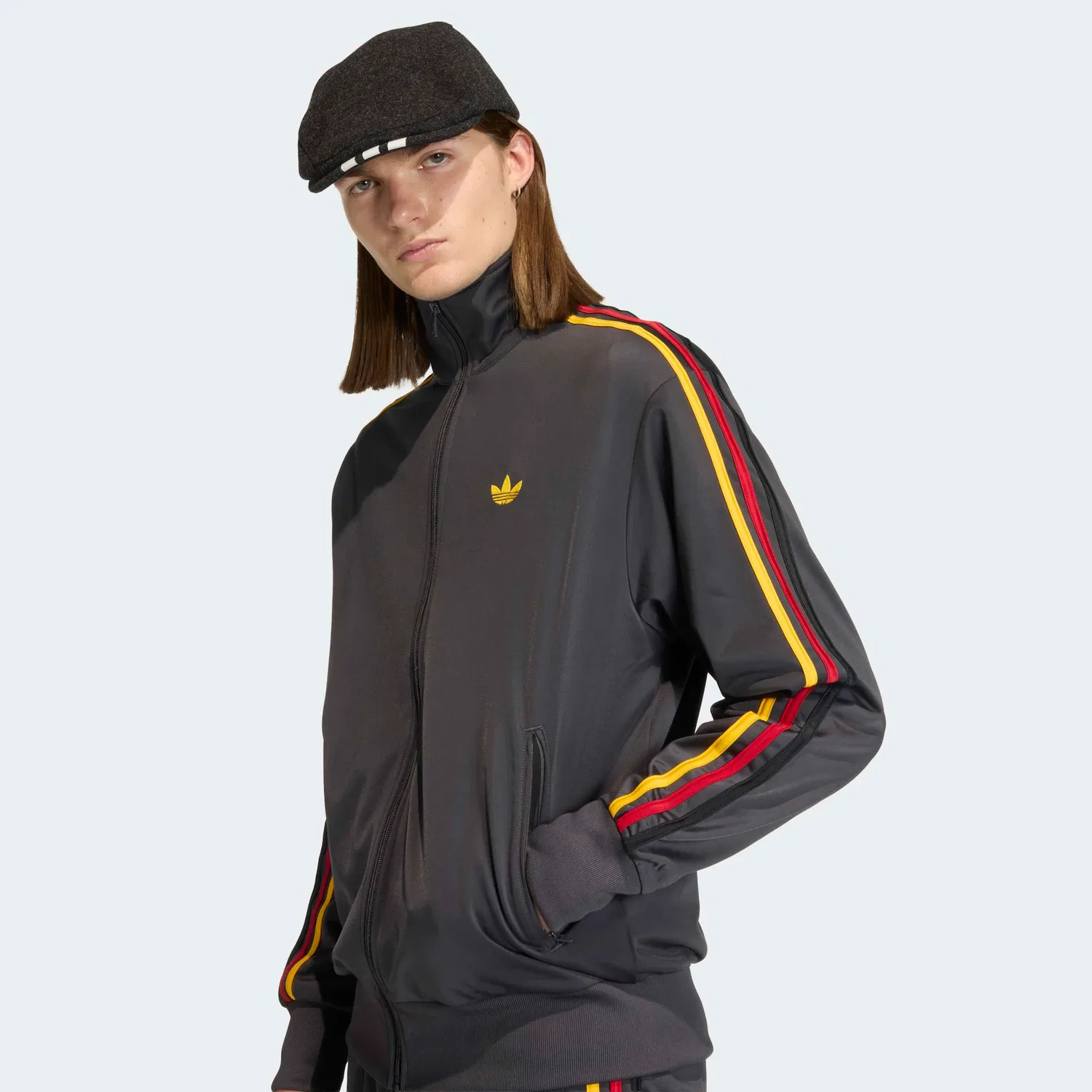 Мужская тренировочная куртка Firebird Originals Adidas Originals, Black/Gold/Red — фото 2