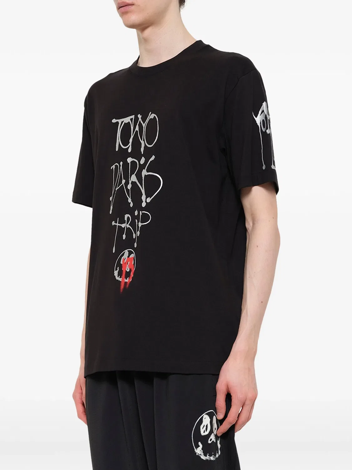 Футболка с графичным принтом черная Adidas, черный