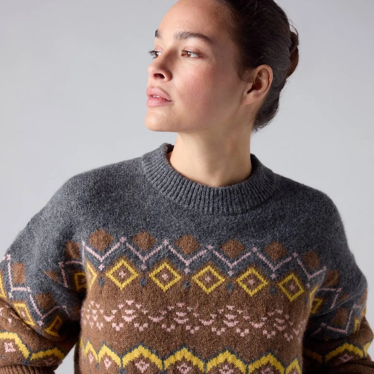 Свитер с круглым вырезом Charlotte Fairisle Levi's, Camel Heather - Multi-Color — фото 2