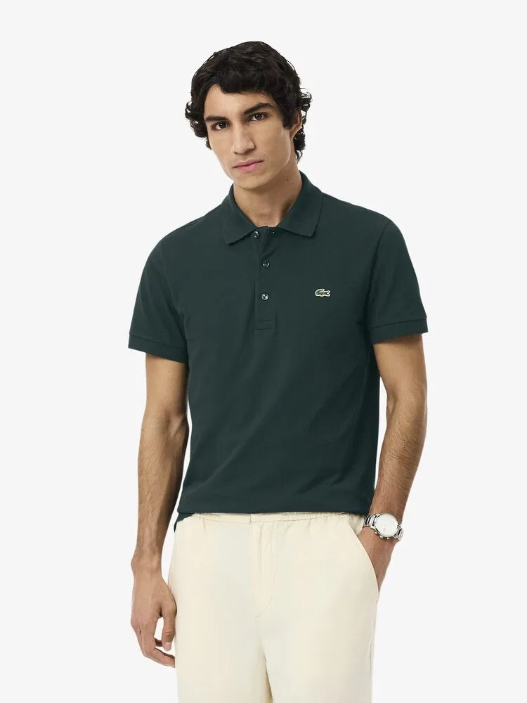Футболка поло мужская Lacoste slim fit, зеленый