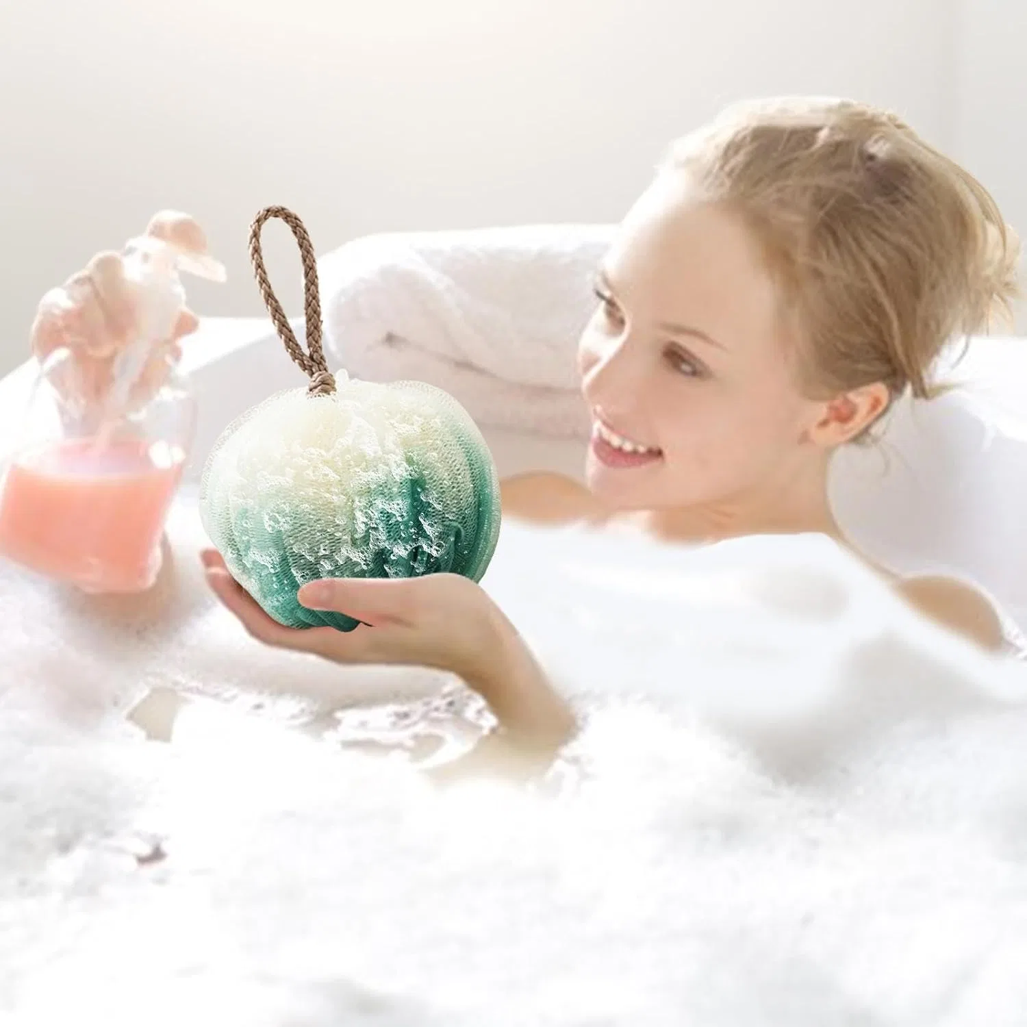 Мочалка для тела Body Wash Loofah, Generisch, 1 шт, 14x14x14 см, Green — фото 3