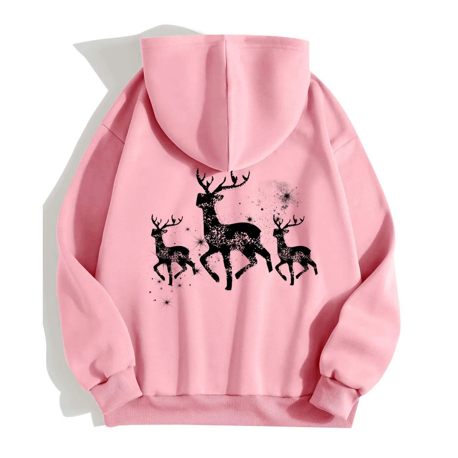 Женское пальто с капюшоном и длинным рукавом Moda Moda Natale Stampato, rosa — фото 4