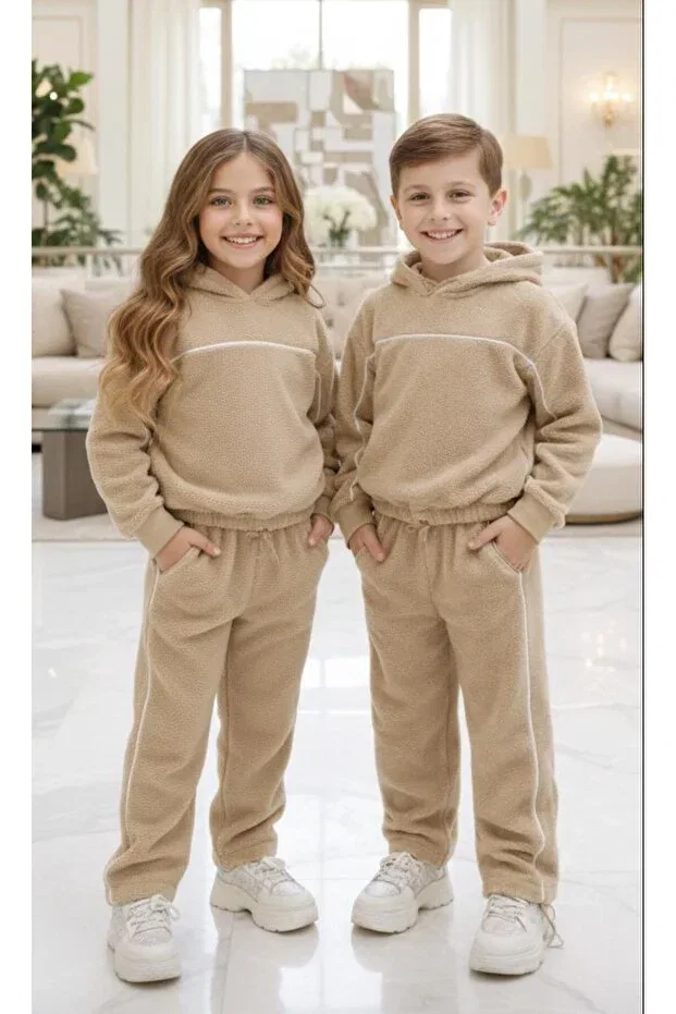 Детский комплект из флиса для девочек Calisa, Beige — фото 4