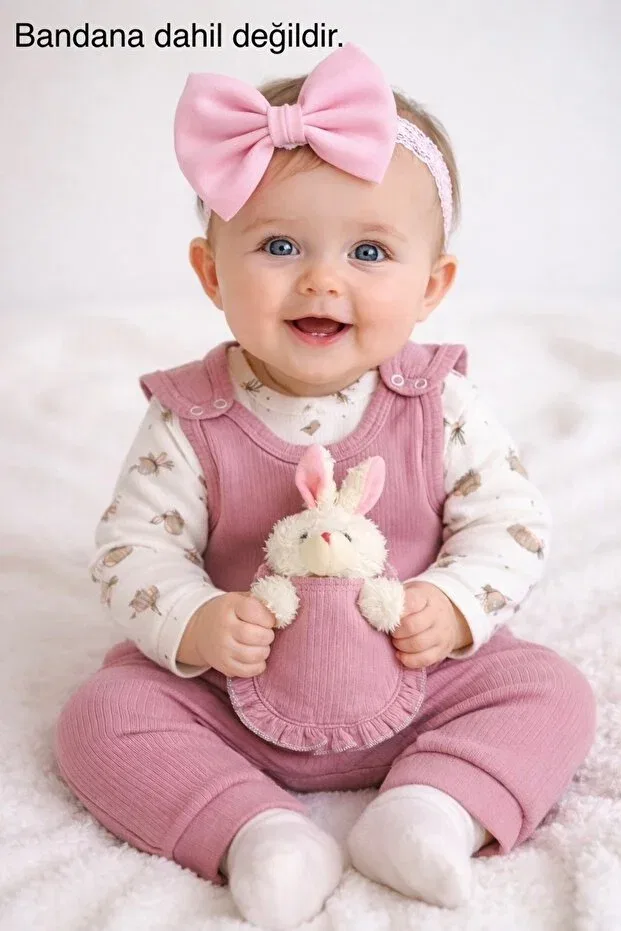 Детский комбинезон для девочек хлопковый Toy-Detail baby girl set Generic Brands, Dried Rose — фото 4
