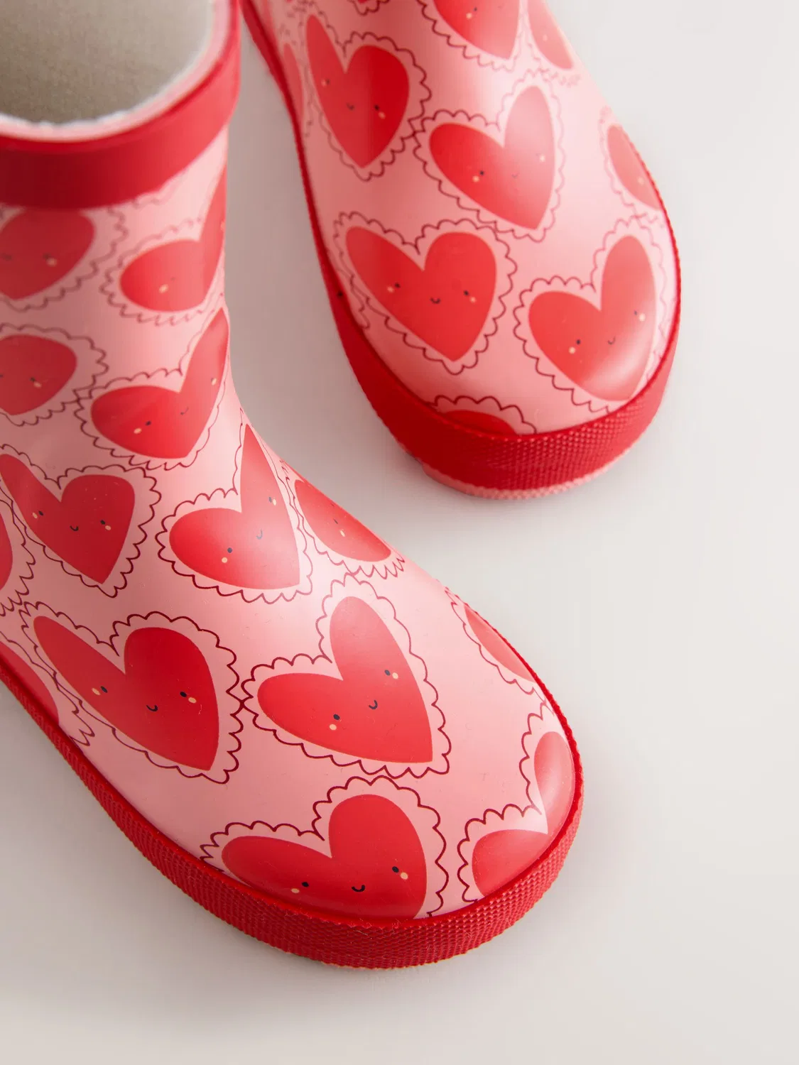 Резиновые сапоги с ручками Red/Pink Heart Next, красный/розовый — фото 4
