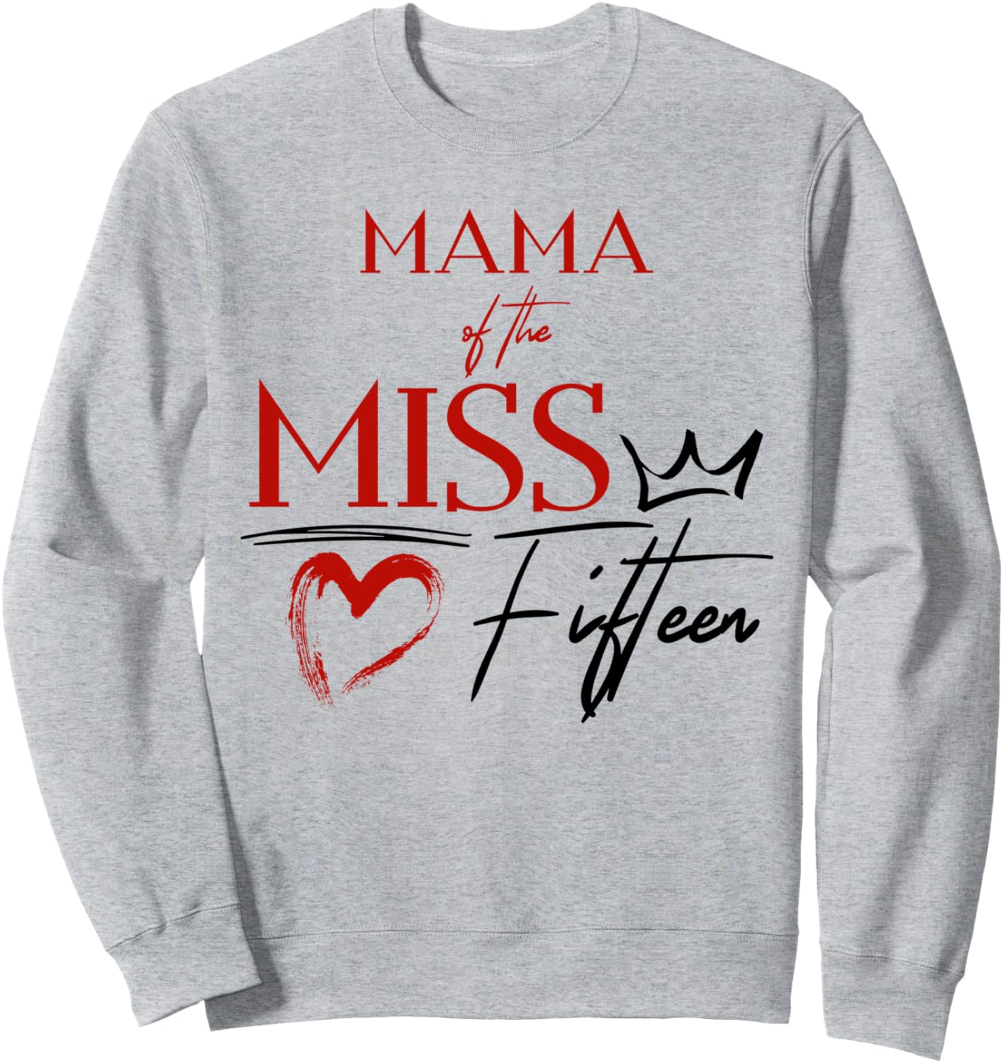 

Толстовка «Мама Мисс Пятнадцать» в красно-черной тематике к 15-летию Family Look Red And Black Party Decorations Gifts