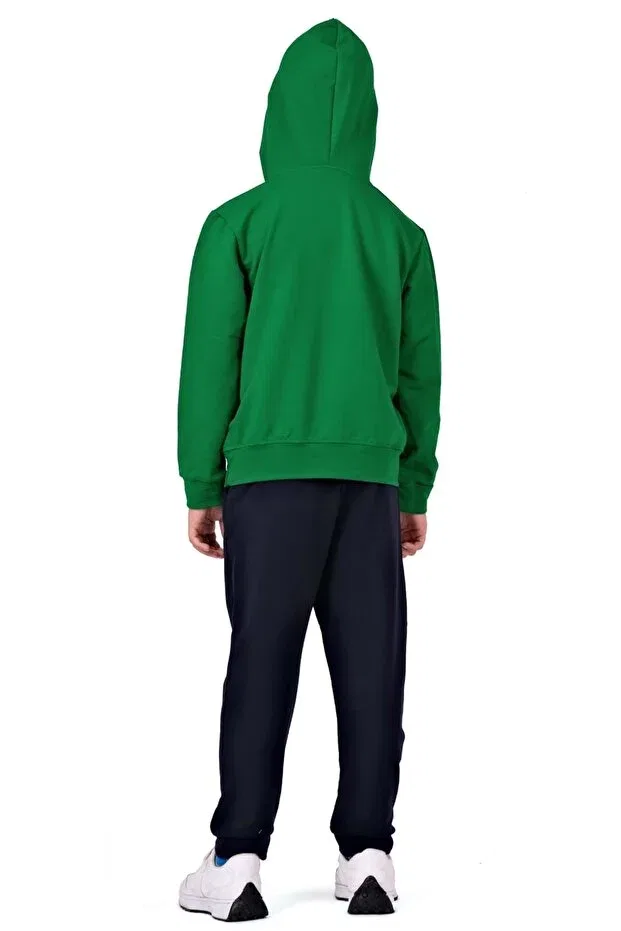 Детский спортивный костюм с принтом Urban w street 2iplik children's tracksuit mnk0617 Minikadam, Green — фото 4