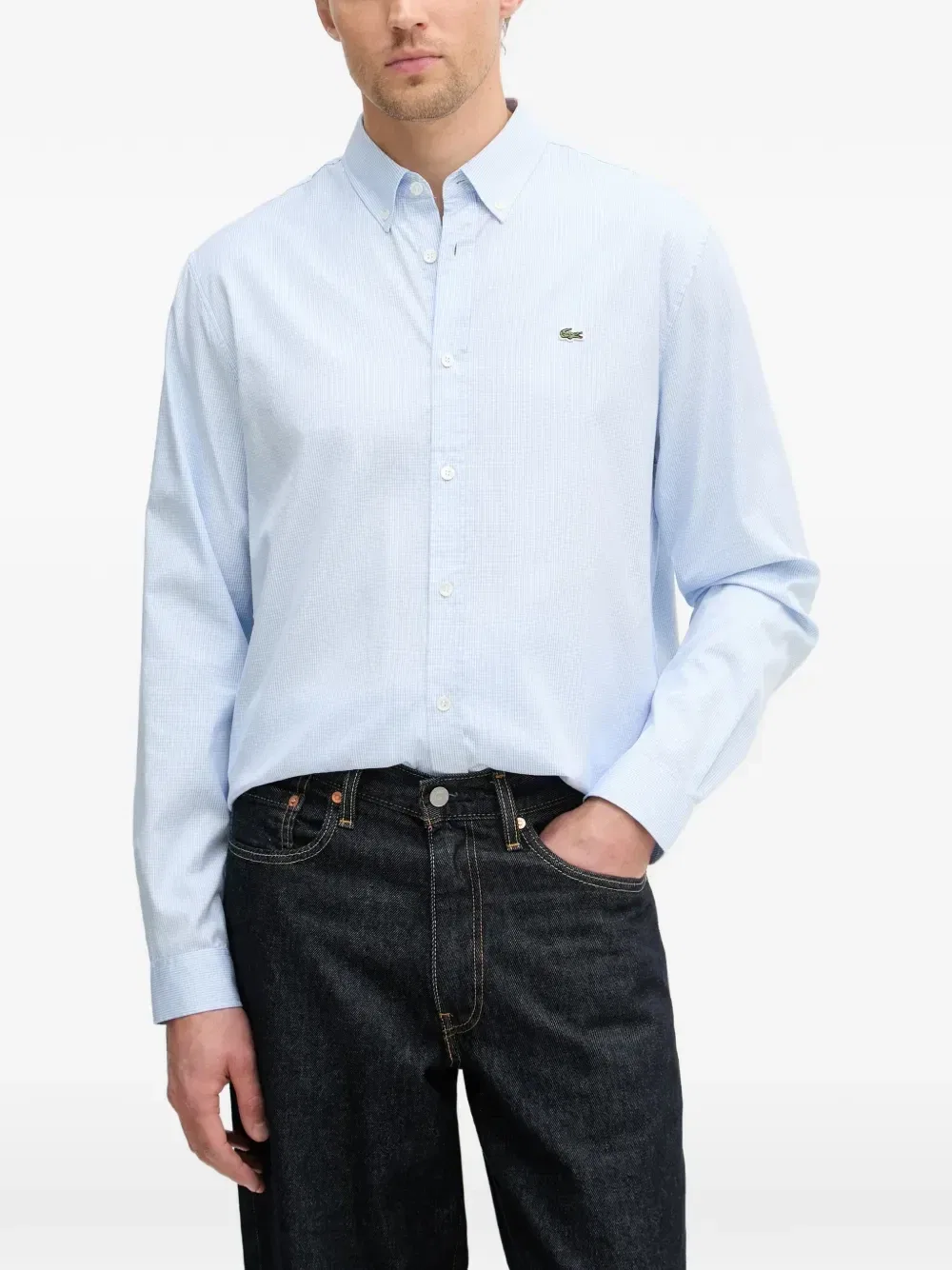 Рубашка в клетку-гингем Lacoste, синий