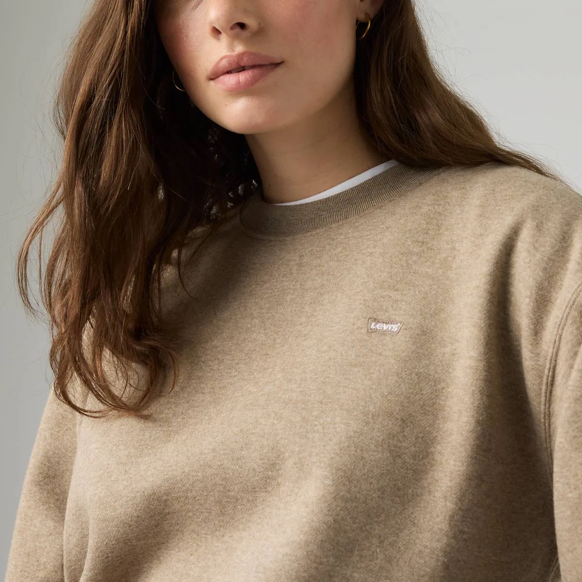 Повседневная толстовка с круглым вырезом Levi's, Taupe Gray Heather - Brown — фото 2