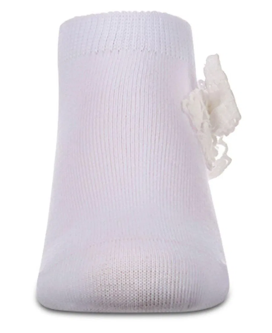 Детские носки-гольфы с кружевным бантиком MeMoi, White — фото 2