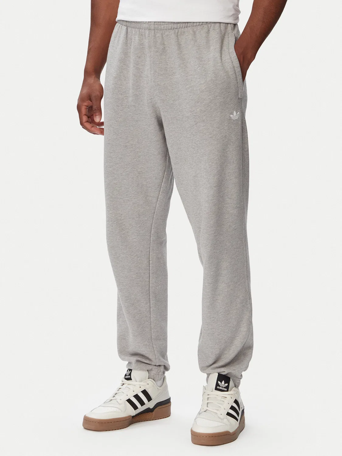 Мужские спортивные штаны стандартного кроя Trefoil Essentials French Terry Adidas, серый