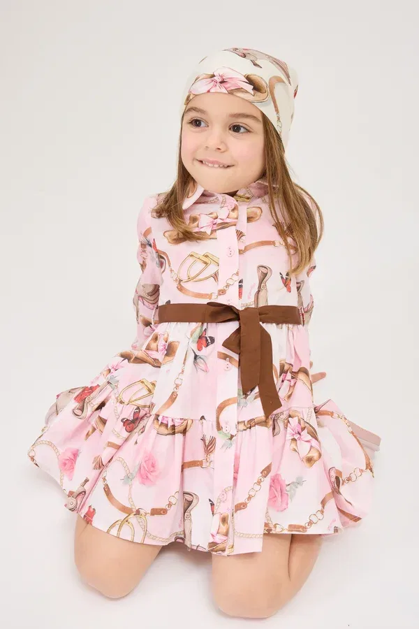 Платье-рубашка с принтом Shirt dress Monnalisa, lotus — фото 2